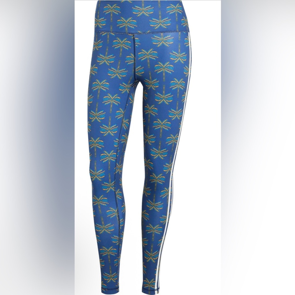 Adidas x FARM Rio 7/8 Leggings, Palm tree design, NWT , size XS